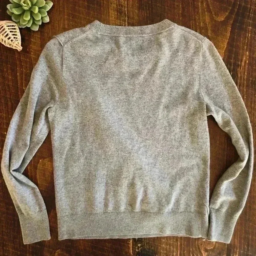 J. Crew | Mercantile - Gray Wool Blend Crewneck Sweater w/Diagonal Ruffle